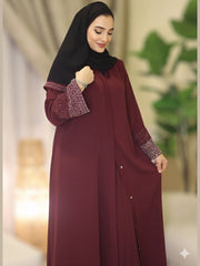 Zahra Elite Maroon Premium Abaya