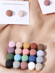 Metallic Hijab Magnets (Matte Circle) - Pack Of 12 Big Discount