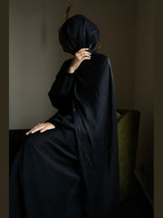 Black Organza Silk Hijab