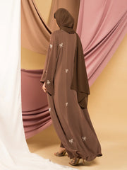 Brown Premium Handwork Bow Abaya FLAT 70% OFF with Free Shipping