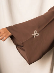 Brown Premium Handwork Bow Abaya FLAT 70% OFF with Free Shipping