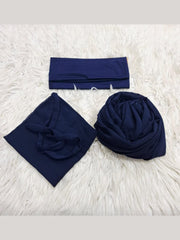 Hijab Niqab & Cap Set - Navy Blue