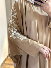 Premium Fawn Handwork Kaftan Style Abaya with Inner