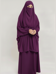 Premium Purple 3-Piece jilbab Set