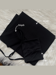 Hijab Niqab & Cap Set - Black