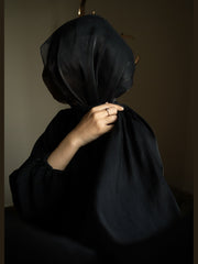 Black Organza Silk Hijab