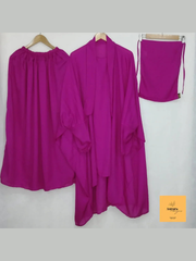 3 piece shocking pink jilbab set