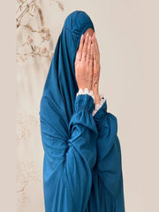 Full-Size Swiss Lawn Prayer Jilbab with Matching Bag