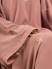 Pink Premium Handwork Bow Abaya FLAT 50% OFF with Free Shipping