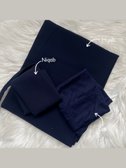 Hijab Niqab & Cap Set - Dark Navy