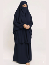 premium Navy Blue 3-Piece Jilbab Set
