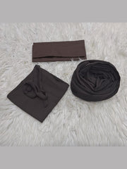 Hijab Niqab & Cap Set - Dark Brown