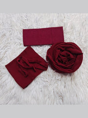 Hijab Niqab & Cap Set - Maroon