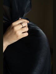 Black Organza Silk Hijab