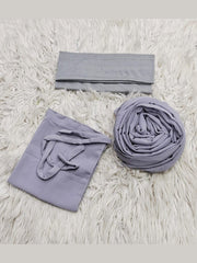 Hijab Niqab & Cap Set - Light Grey