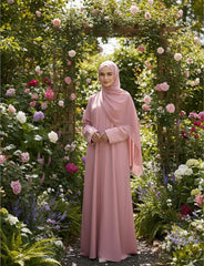 Blush Front Open abaya