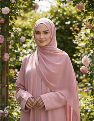 Blush Front Open abaya