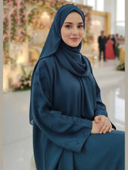 Grace Teal Premium Handwork Abaya