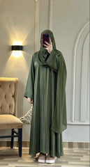 Dark Olive Premium Abaya ( TikTok Premium Fabric )