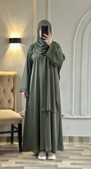 Dark Olive Premium Abaya ( TikTok Premium Fabric )