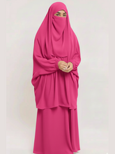 Premium Dark Pink 3-Piece jilbab Set