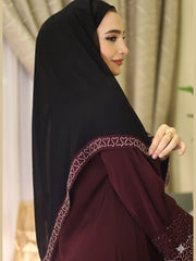 Zahra Elite Maroon Premium Abaya