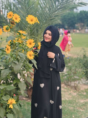 Maxi Style Premium High Quality Embroidered ‘Heart’ Abaya With Scarf