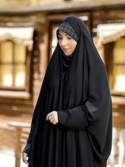 Zipper Irani Chadar with Sleeves ( High Quality Improted Nida Fabric)