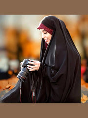 Zipper Irani Chadar with Sleeves ( High Quality Improted Nida Fabric)