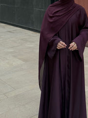 Premium Purple Abaya with Scarf ( Premium Tiktok Fabric )