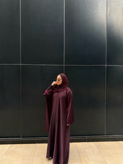 Premium Purple Abaya with Scarf ( Premium Tiktok Fabric )