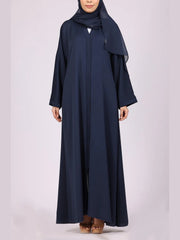 Premium Navy Blue Zoom Front Open Abaya ( FLAT 60% OFF)