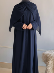 Premium Navy Blue Zoom Front Open Abaya ( FLAT 60% OFF)