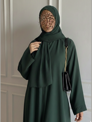 Premium Midnight Green Zoom Front Open Abaya ( FLAT 60% OFF)