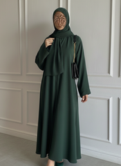 Premium Midnight Green Zoom Front Open Abaya ( FLAT 60% OFF)