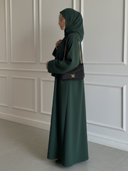 Premium Midnight Green Zoom Front Open Abaya ( FLAT 60% OFF)