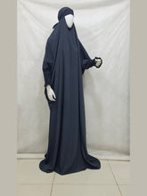 One Piece Full Length Jilbab 68 inches with French Sleeves blueish Grey