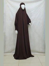 One Piece Full Length Jilbab 68 inches with French Sleeves Dark Brown