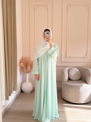 Premium Sky Green Front Open Abaya ( FLAT 60% OFF)