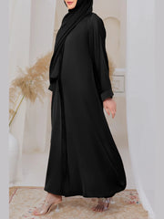 Premium Black Front Open Nida Fabric Abaya (60% OFF TODAY)