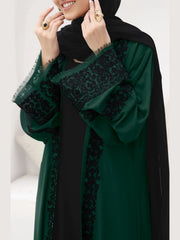 Mystical Green Abaya with Inner