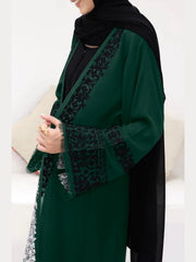 Mystical Green Abaya with Inner