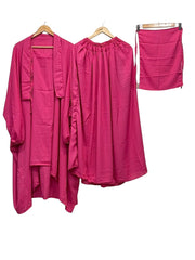 Premium Dark Pink 3-Piece jilbab Set
