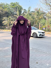 Premium Saudi Jilbab 1-Piece Full Length – Deep Purple