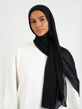 Matching Butter Modal Hijab Set - Black