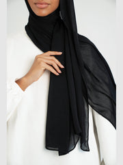 Matching Butter Modal Hijab Set - Black