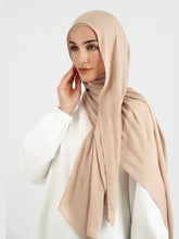 Matching Butter Modal Hijab Set - Biscuit