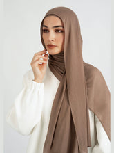 Matching Butter Modal Hijab Set - Walnut