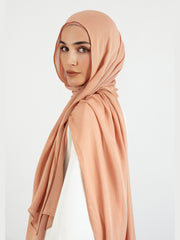 Matching Butter Modal Hijab Set - Clay