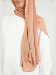 Matching Butter Modal Hijab Set - Clay